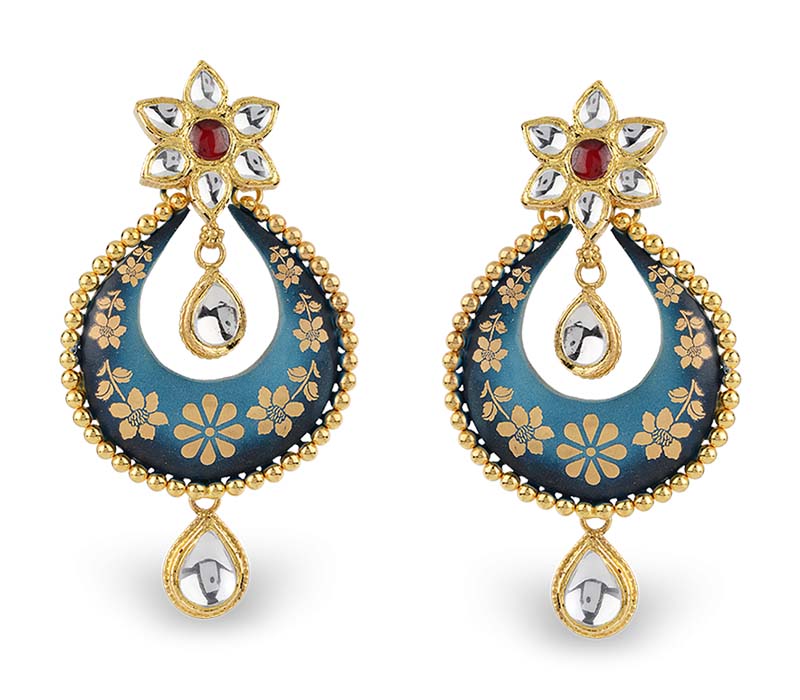 rose gold peacock earrings